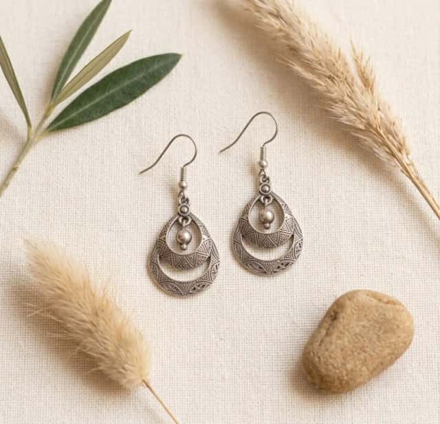 Boucles d'Oreilles Gouttes Ajourées